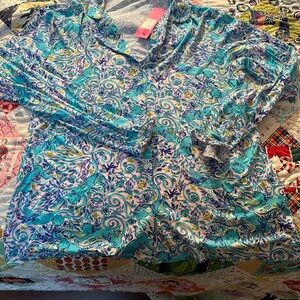 Lilly Pulitzer Ruffle Button up PJ top